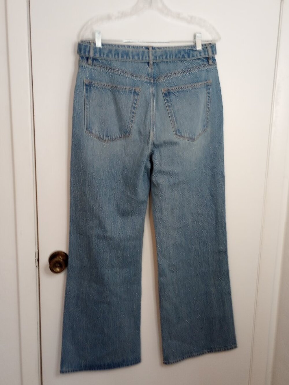 Loft Rivete Belted High Rise Wide Leg Light Wash Jeans 29/8 NWOT - Picture 8 of 10